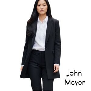 John Meyer Black Wool Blend Long Jacket NWOT Size 8